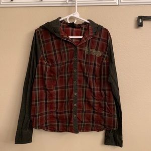 Harley shirt with a hood sz 1W